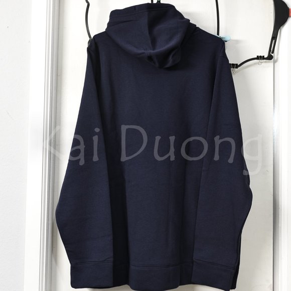 Men's UA Hustle Fleece Hoodie-Midnight‎ Navy / White - Picture 4 of 10